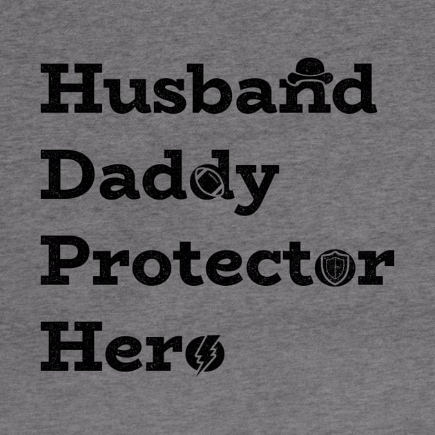 Husband. Daddy. Protector. Hero. With icons. Fathers Day Gift. by Ribbonbon